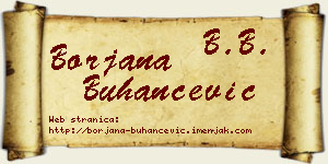 Borjana Buhančević vizit kartica